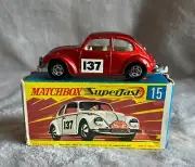 Matchbox Superfast #15A 1968 Volkswagen 1500 Lesney In Original Box
