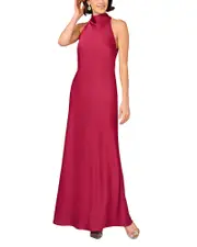 Aidan Mattox Crepe Back Satin Long Dress