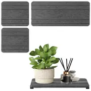 3Pcs Water Absorbing Stone Tray For Sink Non-slip Fast-drying Diatomite Coasters Tray