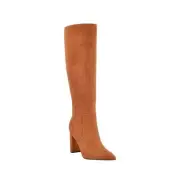 NINE WEST / Danee / Pointed Toe / Block Heel Zip-Up / Leather / Dress Boots / Si