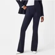 Spanx Faux Suede Flare Pants Classic Navy Boho Coastal Sz XL Tall NWT Comfy Lux