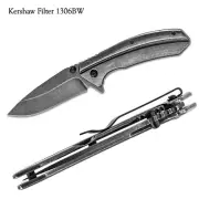 KERSHAW Filter 1306BW Flipper Knife Blackwash Frame Lock All Steel NEW in Box