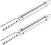 Cabilock 2Pcs Stainless Steel Corn Holders BBQ Skewers for Grilling Corn Meat and Vegetables Safe and Easy to Use Barbecue Accessories for Indoor Outdoor Cooking