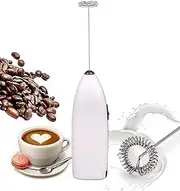 YBVABE Milk Frother Handheld | Matcha Whisk with High Powered Improved | Coffee Stirrer for Froth | Mini Whisk Electric Chocolate Shaker | Drink Mixer for Cappuccino, Frother Aerolatte (White&Coffee)