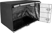 LAFENLIN Dog Crate Cover-Durable Breathable Polyester Pet Kennel Cover with Air Vent Window-Fit 42 inch Wire Dog Cages