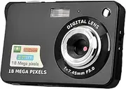 YaSao Digital Camera Mini Pocket Camera 18MP 2.7 Inch LCD Screen 8X Smile Capture Anti-Shake with Battery, Black