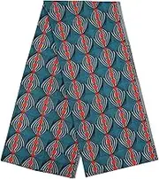African Fabric, 6 Yards Double Sided Polyester Geometric Patterns Durable Reliable African Print Fabric Multi Purpose Decorative Fabric for Sewing Face Protectors Crafting Projects Craft(FP6391)