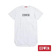 在飛比找momo購物網優惠-【EDWIN】女裝 人氣復刻款 經典LOGO長版短袖T恤(白