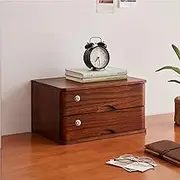 Portable Storage Solid Wood Desktop Storage Box with Lock and Drawers File Organization Cabinet for Computer Monitor Desk Organizer Chest of Drawers with Heightening Rack