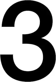 Apli 900408 06129 Self Adhesive Number 3 Black/Wh Pk 1, 45 x 45 mm
