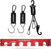 PowerNet Dugout Bundle, Includes Softball & Baseball Bat Fence Rack, Multi-Clip Gear Hanger & Two Hooks, Dugout Organizer Holds 12 Bats, Fence Hook for Baseball Accessories & Gear