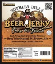 Beer Jerky Buffalo Bills 1/2 Pound Bag 8oz Package The Jerky Hut Premium Beef