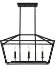 Modern Farmhouse Black 3-Light Chandelier Pendant Lighting