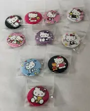 Lot of 10 Hello Kitty Metal Badge Pin Back 1” Round For Jackets Bags Shoes Pants