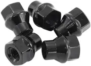 Aeroflow Conical ET Open Wheel Nuts M12x1.50 Black M12 x 1.50mm Set Of 5