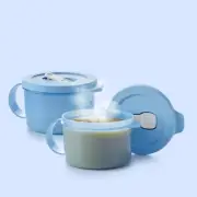Tupperware New CrystalWave Plus Container Soup Mug Set of 2