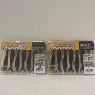 Berkley PowerBait PowerStinger Bladed Jig Trailer Swim Black Blue 2 Packs Of 7