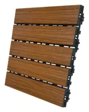 Aura 6 sq. ft. Honey Teak Composite Balcony/Deck Tiles 12 in. L x 12 in. W