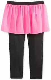 Ideology Girlsâ€™ Skirted Capris Leggings, Black/Pink, XL (16)