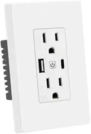Zigbee Wall Outlet with USB | One Controlled | One Always On | Compatibile with Google Assistant and Alexa (USB C + USB A)