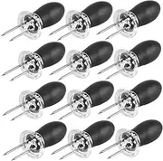 Set of 6 Corn Rack Holders Silicone Stainless Steel Corn Skewers for Daily Use