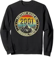 [X.Style] 22 Year Old Made in 2001 Vintage 22nd Birthday Retro Sweatshirt ds054 Sweatshirt (S) Black