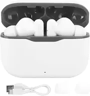 T06 Bluetooth 5.0 Wireless Earbuds Stereo Sound Long Battery Life Hands Calling Ergonomic Design Touch Control for Sports Fitness White Black Red Gray (White with Gray)