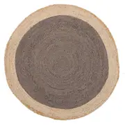 Polo Charcoal Grey Round Jute Rug