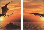 [WYUSPGK] Passport Protective Cover, Sea Sunset Flying Dragon Print Passport Cover Passport Case Stylish Passport Cover Multifunctional Passport Holder, style, 20.3x13.8cm