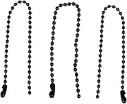 SEWACC 100pcs Tag Chain Wire Ties Beads Link Cable Ceiling Fan Pull Chain Pulley Gold Chain Cord Ball Jewelry Chains Rings Fuse Chain for Necklace Making Bead Spinner Paperclip Black Iron