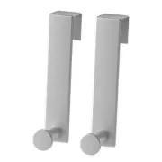Over The Cabinet Door Hooks, Towel Hanger for Bathroom, Cupboard, Silver