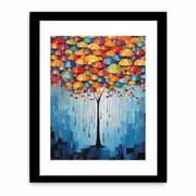 Umbrella Furniture Tree Modern Art Framed print Art Poster