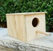 AU Budgie Nest Wooden Box Breeding Boxes Aviary Bird House Nesting Wood Stick