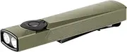 OLIGHT Arkfeld Ultra Class1 1400 Lumens Rechargeable Torch with UV LED, Green Beam and White Light, Flat Torch with Pocket Clip for Working, Checking and Outdoors (Olive Green)