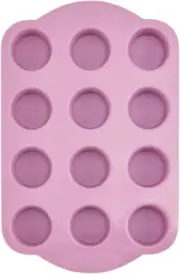 Silicone Mini Muffin & Cupcake Pan 12 Cup – Non-Stick Bakeware for Oven, Microwa