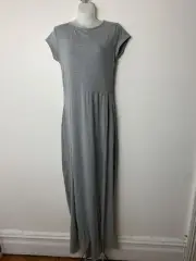 Boohoo Women’s Front Split Maxi Dress Size 14 NWT Grey