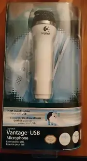 Logitech Vantage USB Microphone for Nintendo Wii New in Box Sealed CIB white