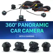 Panoramic View 4-Way Parking Reverse Camera For 360° Car GPS Stereo Radio Player