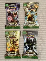 Pokemon Fates Collide Sleeved Booster Pack COMPLETE ART SET - 4 Packs SEALED