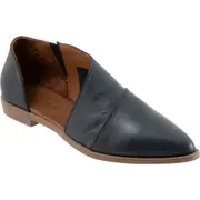 Bueno Blake Half D'Orsay Pointed Toe Flat in Dark Blue at Nordstrom, Size 10Us