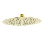 Brushed Gold 10" Round Stainless Steel Rainfall Shower Head Bathroom Component