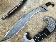 26.00" Custom Hand Made Beautiful Damascus steel Falcata Sword knife (AA-0072-55