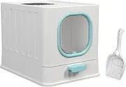 Fully Enclosed Cat Toilet with Door Large Top Entry Cat Toilet with Scoop Anti-Splash Kitten House Large Cat Litter Box