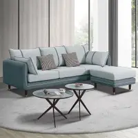 在飛比找ETMall東森購物網優惠-Boden-艾諾西L型灰色布面獨立筒沙發組-附抱枕(三人座+