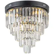Black Glitz Crystal Flush Lighting Fiorentino Karina Classical Ceiling Lights