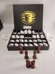 The Chess Store 3 Inch Bud Rosewood Mahogany Wood Chess Pieces Set (Box #6)