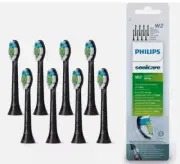 Philips Sonicare Genuine W2 DiamondClean Toothbrush Heads, 8 Brush Heads, Black