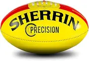 Sherrin Precision Leather Football, Yellow, Size 4