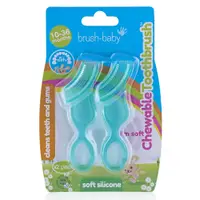 在飛比找PChome24h購物優惠-brush-baby固齒潔牙刷(粉綠2入)