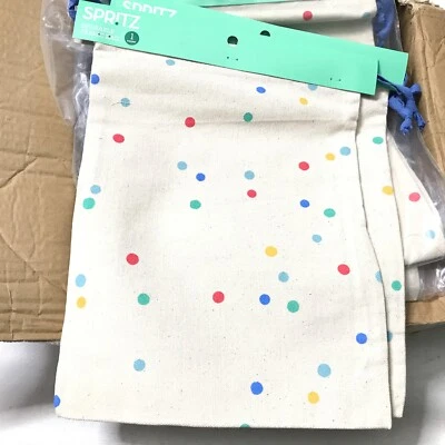NEW LOT of 3 SPRITZ Small Reusable Fabric bags PINK YELLOW BLUE